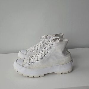 Converse Chuck Taylor White Lugged Sneaker Size W9 (good for DIY project!)